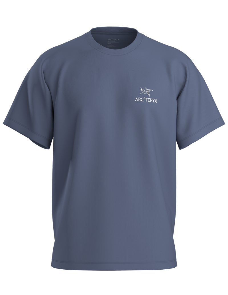 Arc'teryx Men's Kragg SL Cotton Bird Word Tee in Stratus/Sea Salt