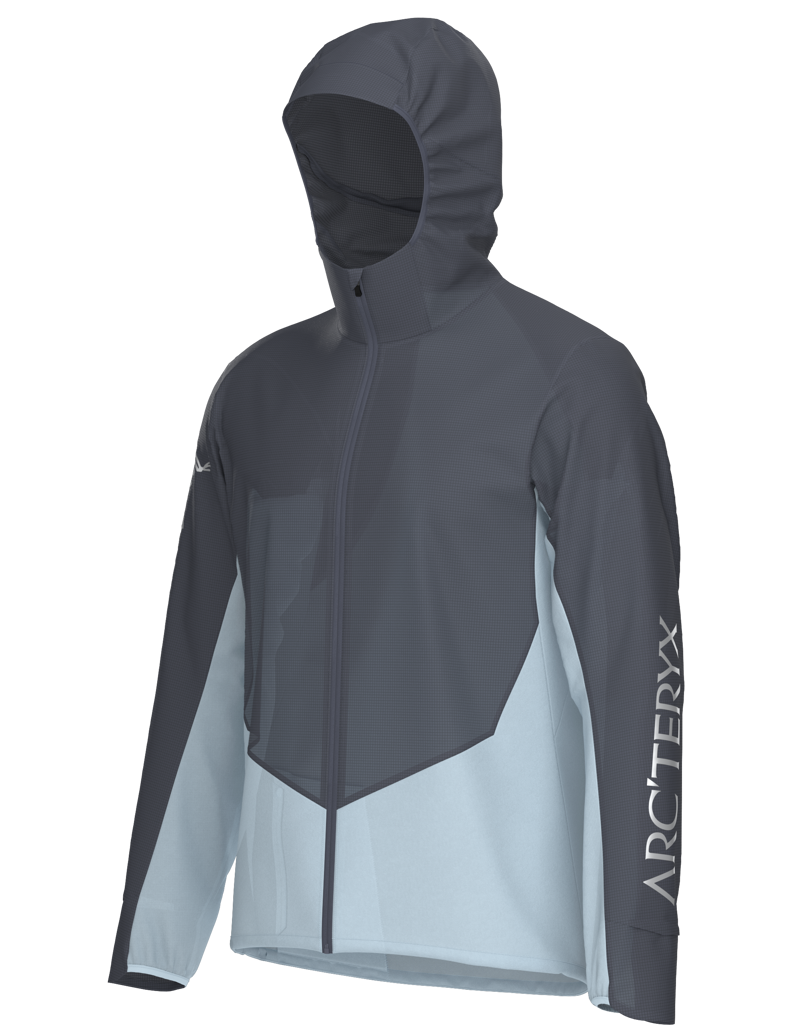 Arc'teryx Men's Norvan Windshell Hoody in  Dark Stratus/Alpine Blue-2