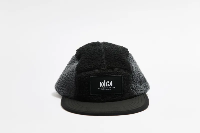 Vaga Adult Teddy Fleece Cap in Black/Charcoal-1