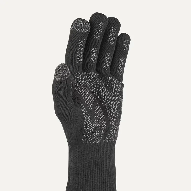 Sealskinz Adult Anmer Waterproof All-Weather Ultra Grip Knitted Gloves in Black-1