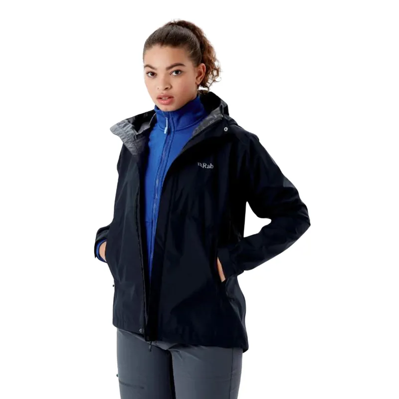 Rab Downpour Eco Women's Waterproof Jacket in Black -4