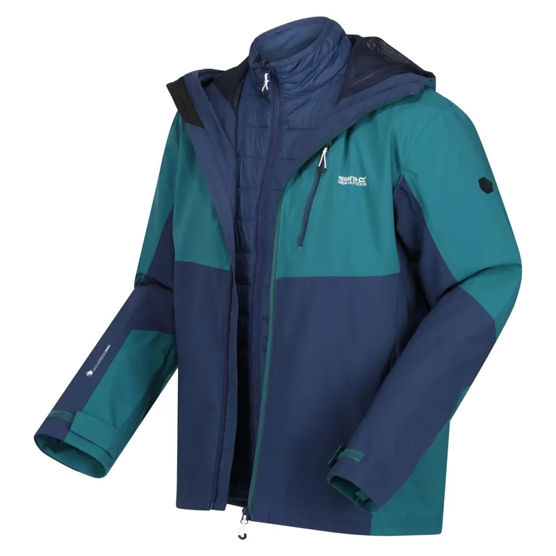Regatta Men's Wentwood VII 3in1 Waterproof Jacket in Pacific Green/Admiral Blue-4