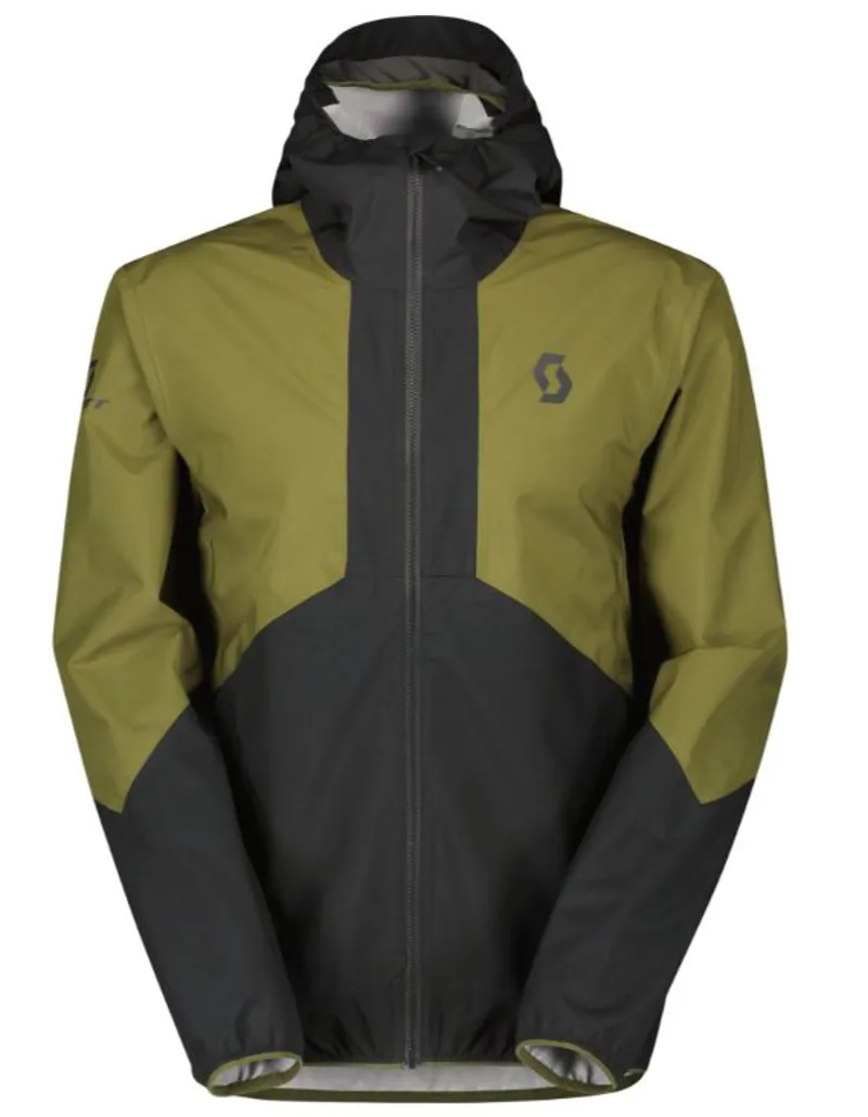 Scott Men's Explorair Light Dryo 2.5 Layer Waterproof Jacket in Black/Fir Green