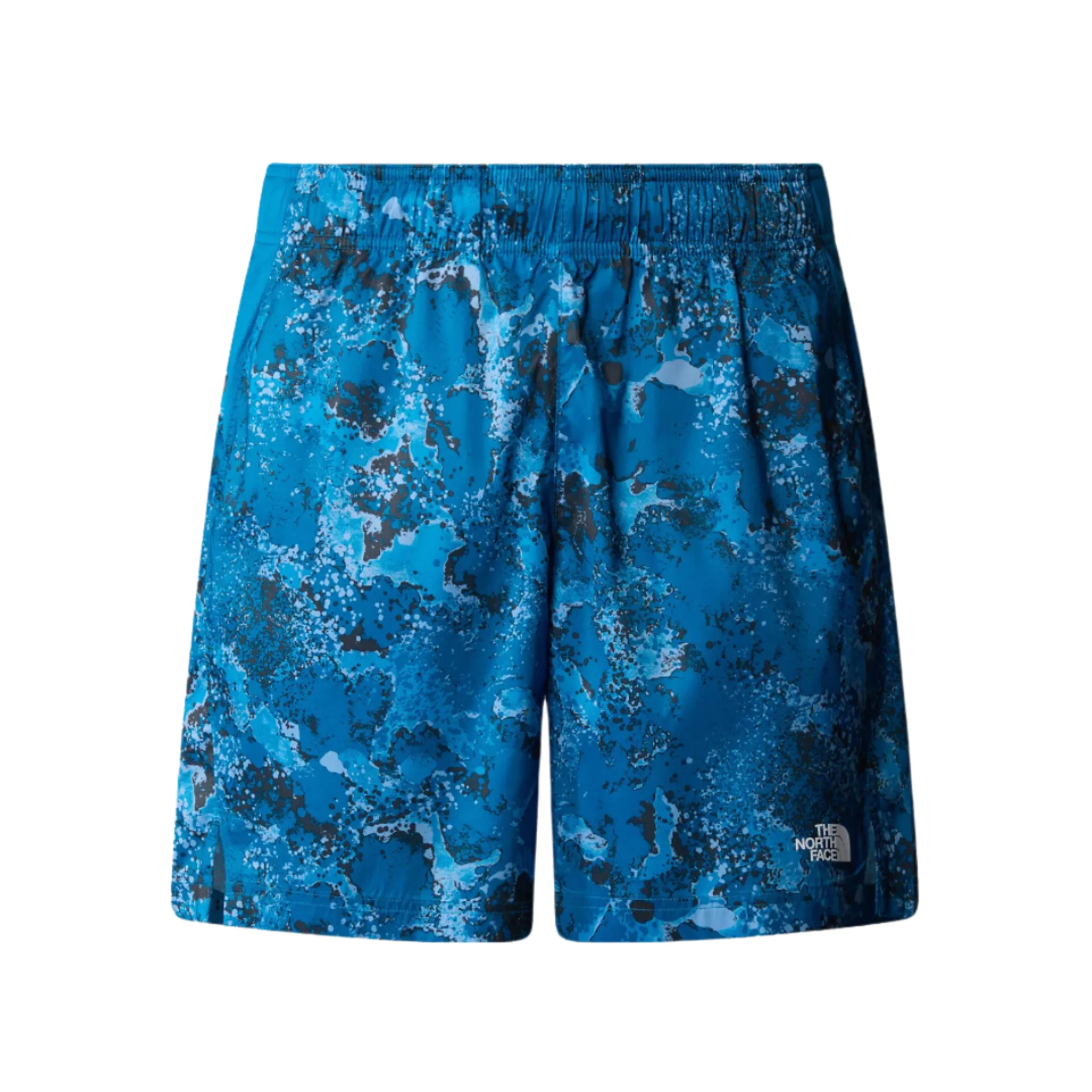 The North Face Men s 24 7 Printed Shorts in Adriatic Blue Moss Camo