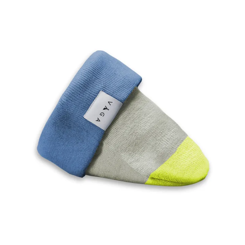 Vaga Adult Club Beanie in Bright Blue/Grey/Neon Yellow-1