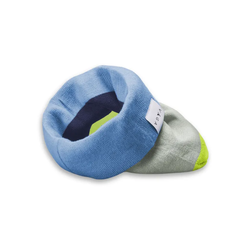Vaga Adult Club Beanie in Bright Blue/Grey/Neon Yellow-2