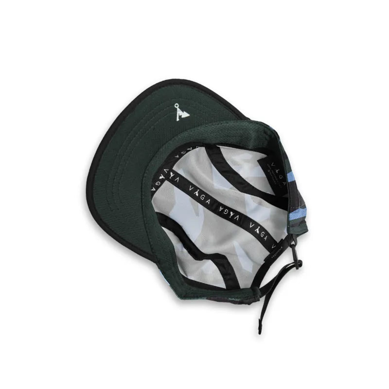 Vaga Adult Patterned Cap in Black/Khaki Green/Postal Blue-1