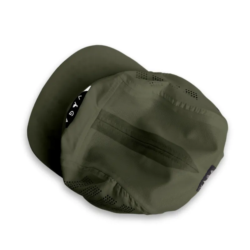 Vaga Adult's Feather Racing Cap in Olive Green/Black/Charcoal/White